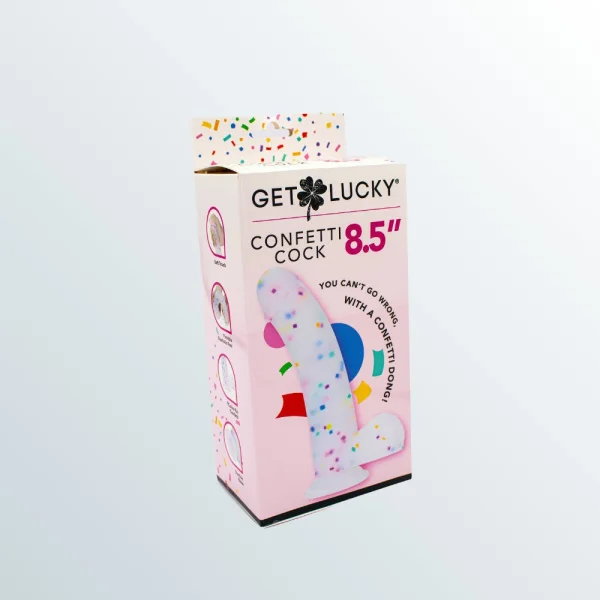 Get Lucky Confetti Cock 8.5" Silicone Dildo