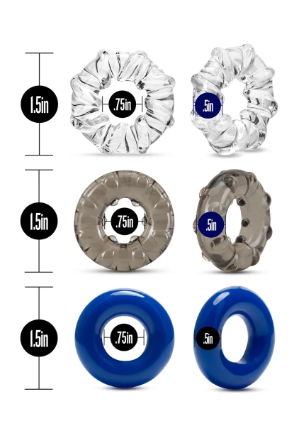 Stay Hard - Triple Stretch 3 Pack Cock Rings