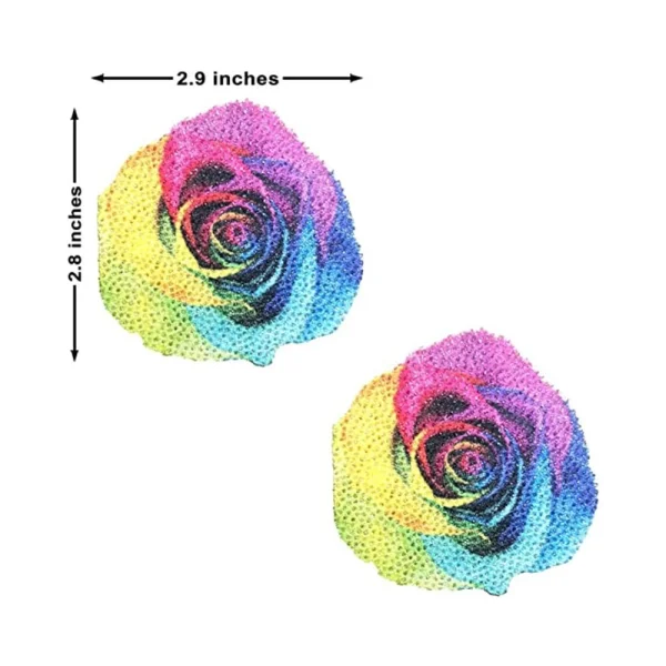 Neva Nude Pasties Rainbow Pride Rose Glitter Velvet