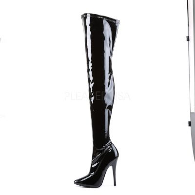 6 inches Plain Stretch Thigh Boot Side Zip