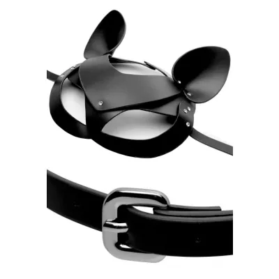 Master Series Adjustable Leather Rhinestone Cat Mask