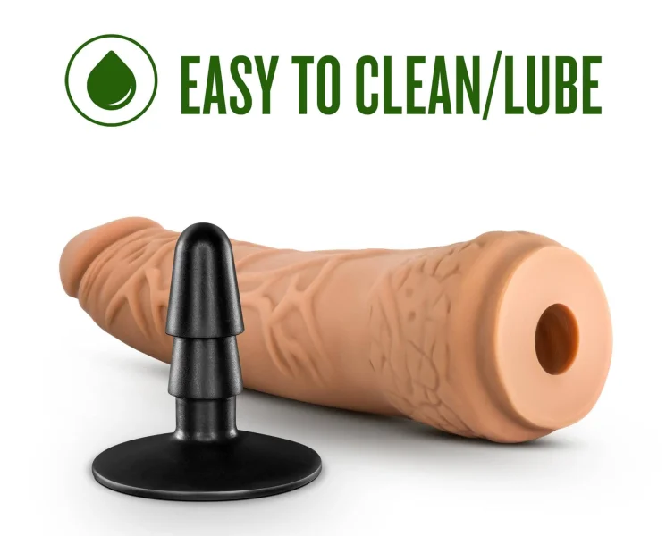 Lock on - Hexanite - 7.5 Inch Dildo With Suction  Cup Adapter - Mocha