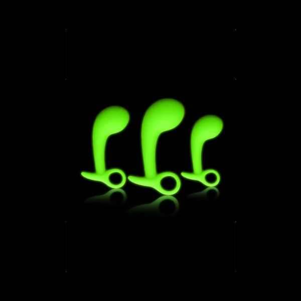 Ouch! Glow Prostate Kit Set Of 3 - Glow In The Dark - Green