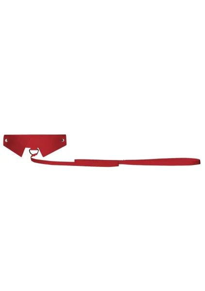 Classic Collar With Leash - Red