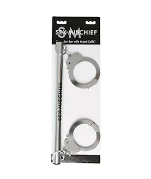 Sex And Mischief Spreader Bar With Metal Cuffs - Metallic — image 2 of 2