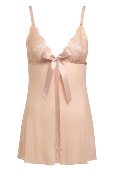 Dita Von Teese Von Follies Fantacist Open Front Peach Babydoll