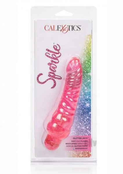 Sparkle Glitter Jack Pink Vibrating Dildo — image 7 of 8