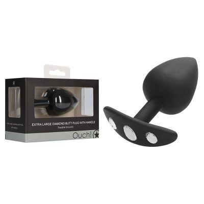 OUCH Extra Large Diamond Butt Plug With Handle