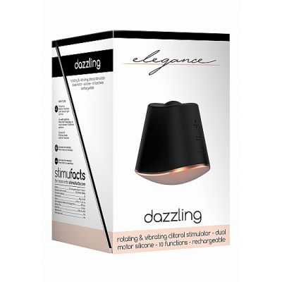 Elegance Rotating and Vibrating Clitoral Stimulator Dazzling Black