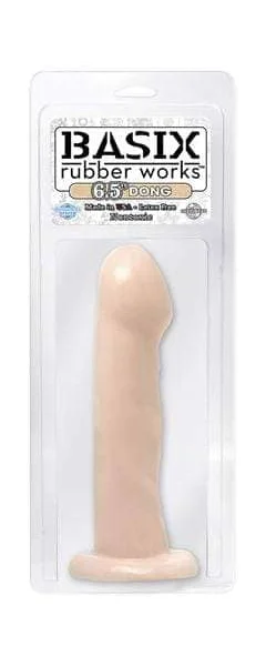 Basix Rubber Works - 6.5 Inch Dong With Suction Cup - Flesh