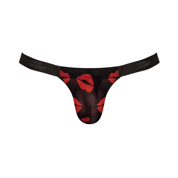 Male Power Kiss Me Micro Thong V Sheer Lips S/m — image 9 of 12