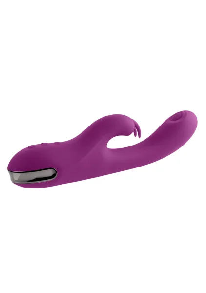 Playboy Pleasure Thumper Waterproof Rechargeable Silicone Tapping Rabbit Vibrator - Fuchsia