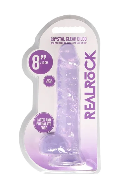 RealRock Crystal Clear - Realistic Dildo with Balls