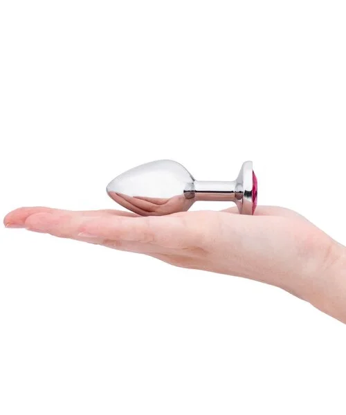 Bejewelled Pink Metal Butt Plug - 2.5, 3 or 3.5 Inch — image 6 of 7