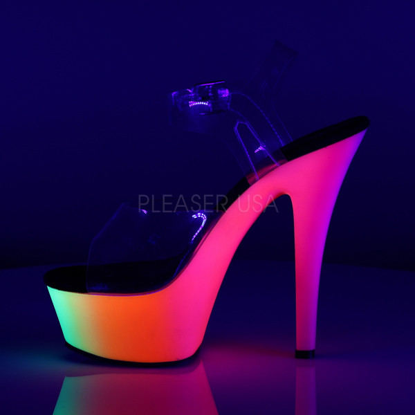 6 inches Heel, 1 3/4 inches PF Ankle Strap Sandal W/Neon MC PF Bottom — image 7 of 8
