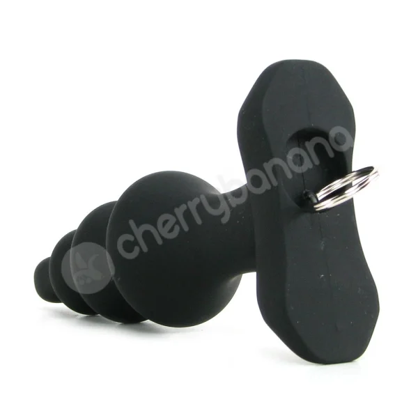 Velvet Plush Black Silicone Rippler Butt Plug