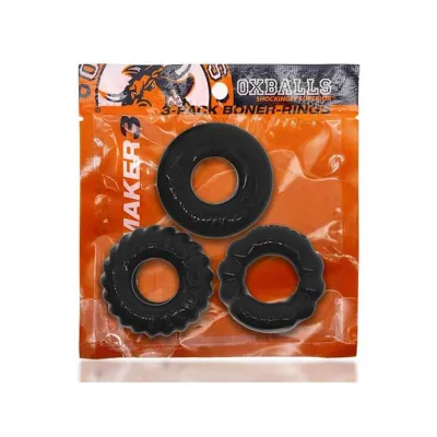 Bonemaker 3 pack Boner Cockring Kit Black
