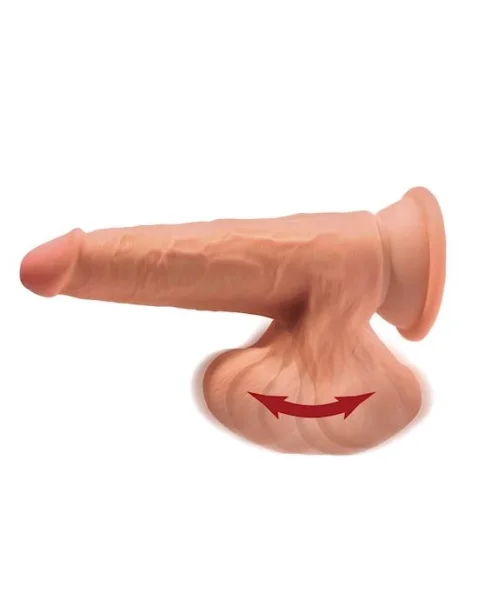 King Cock Plus Triple Density Cock With Swinging Balls - 7 Inch - Tan - 7 Inch