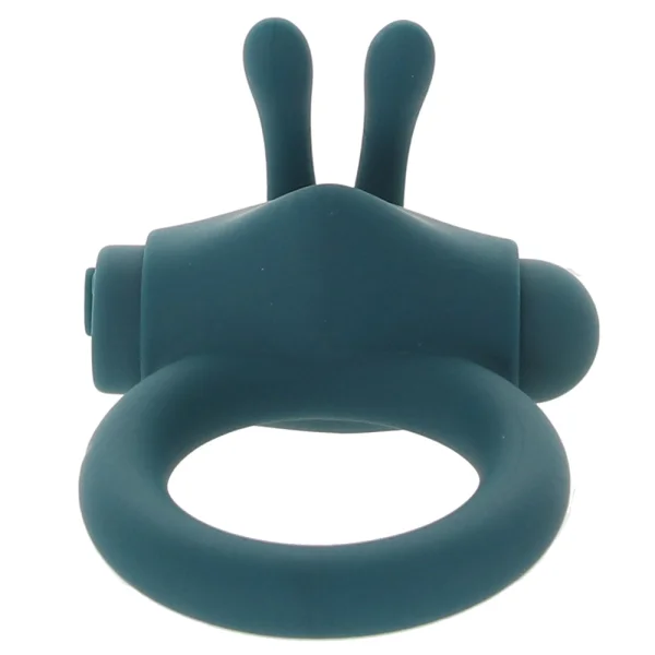 Playboy Pleasure Bunny Buzzer Rechargeable Silicone Vibrating Cock Ring - Evergreen