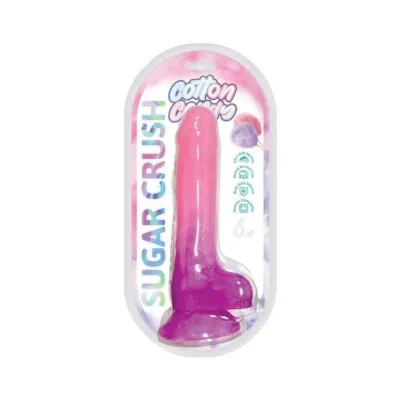 Realistic Dildos Cotton Candy Sugar Crush 6 In Silicone Dildo Pink purple