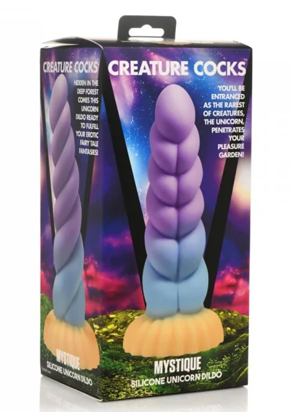 Unicorn Curvy Bumpy 8.3" Silicone Suction Cup Dildo By Creature Cocks