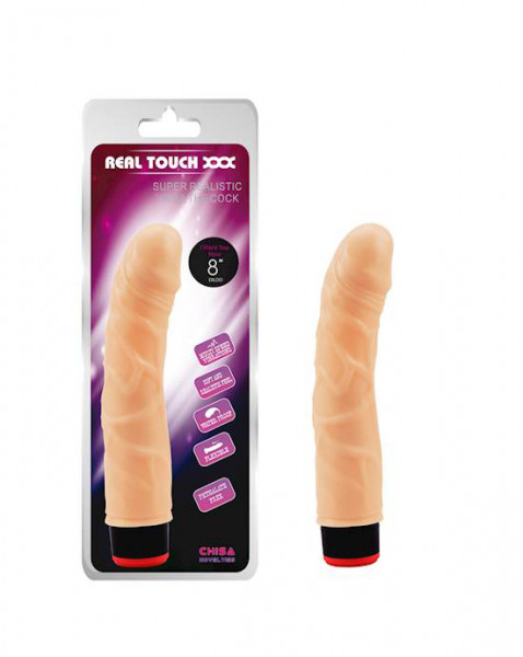 Real Touch Vibrating Cock - 8 Inch - Flesh - 8 Inch