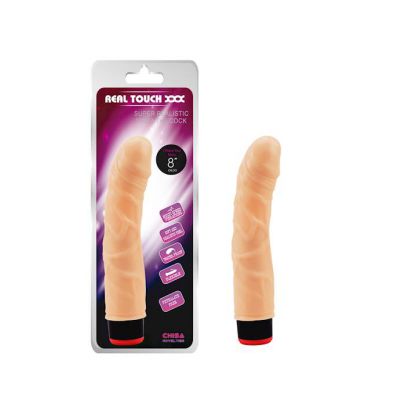 Real Touch Vibrating Cock 8 Inch Flesh 8 Inch
