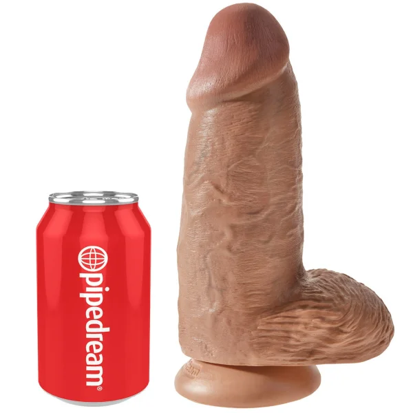 King Cock Chubby 9" Suction Cup Dildo With Balls - Vanilla