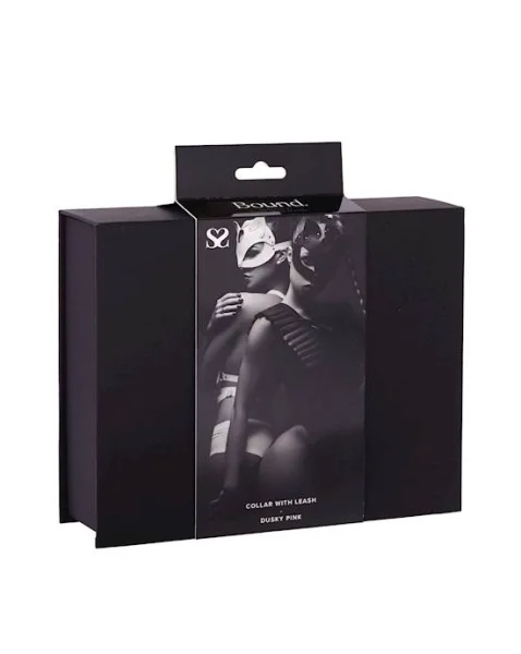 Bound Luxury Collar With Leash  - Pink