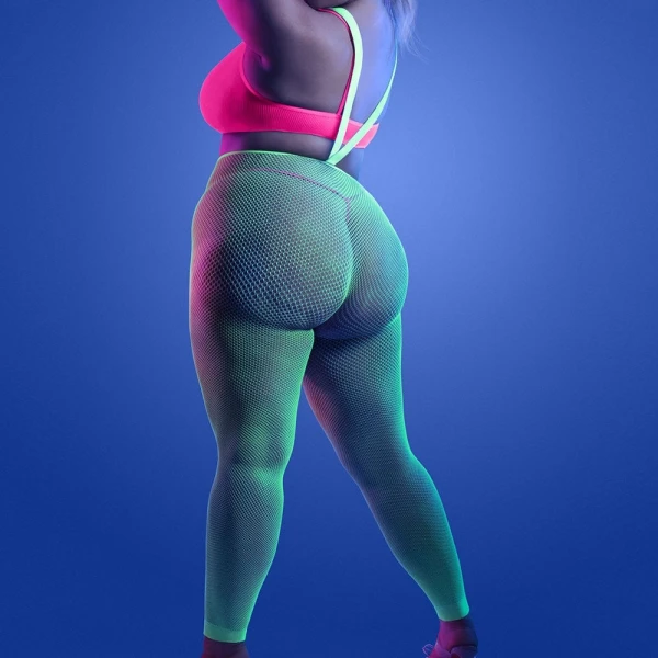 Fantasy Lingerie Glow Come Alive 3-Piece Suspender Stocking Set