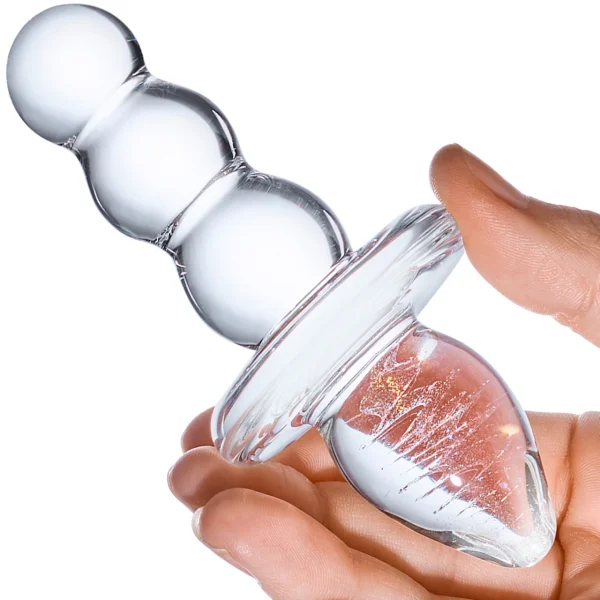 Gläs Titus Glass Beaded Butt Plug Dildo