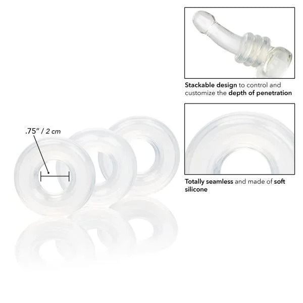 Set Of 3 Silicone Stacker Rings Clear — image 4 of 8