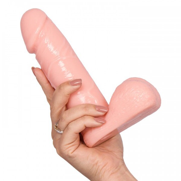 Blow My Mind Light Tone Cock and Balls Strap-On – 7 Inch