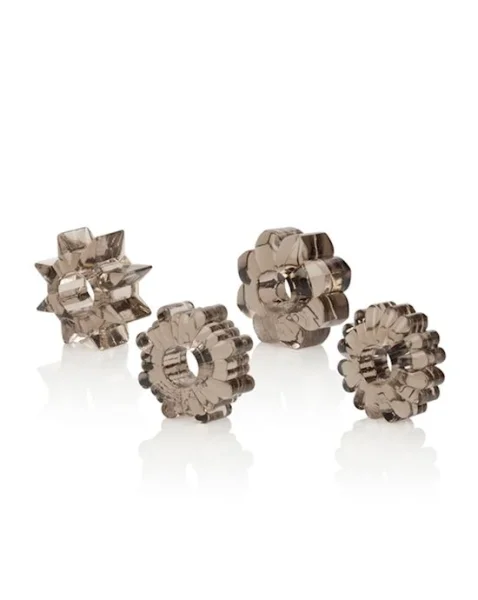 Basic Essentials Set Of 4 Rings - Grey