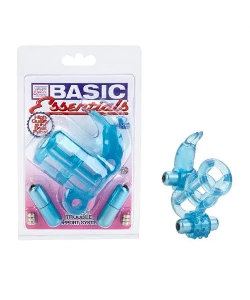 Basic Essential Double Trouble Vibrating Support System - Blue