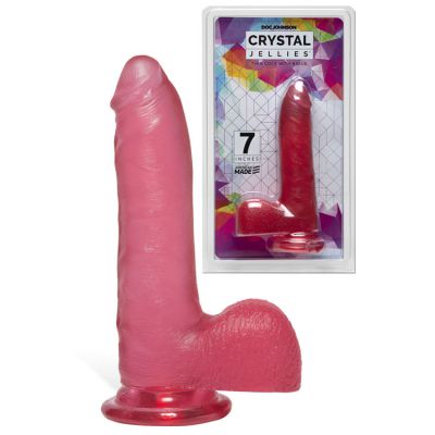 Doc Johnson Crystal Jellies Thin 7 25 Dildo With Suction Base