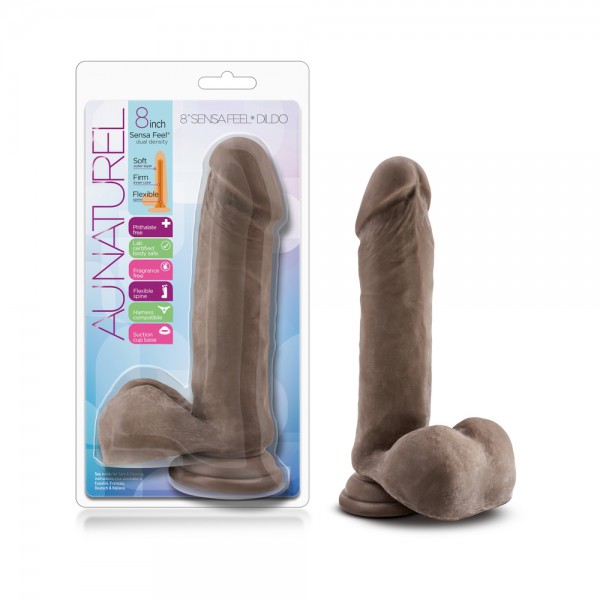 Au Naturel 8 inches Sensa Feel Dildo Brown