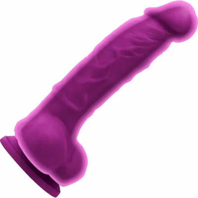Colours Dual Density 5 Inch Silicone Suction Cup Dildo Purple