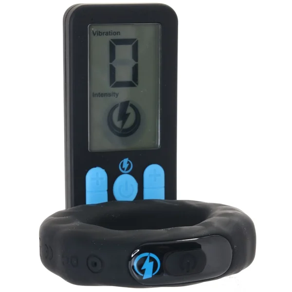 Zeus Electrosex E-Stim Pro Vibrating Silicone Cock Ring with Remote 45 mm