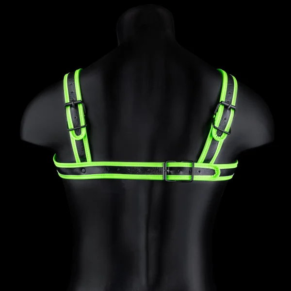Bonded Leather Buckle Harness - Small-medium -  Glow in the Dark
