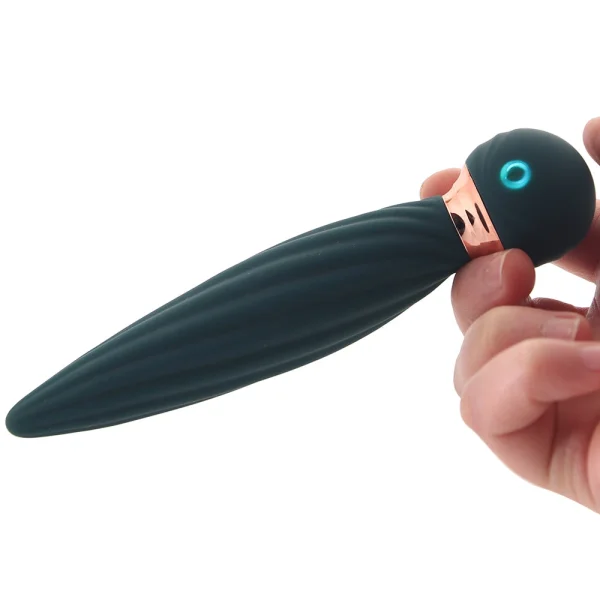 Sugar Pop Twist Rechargeable Silicone Gyrating Insertable Vibrator - Teal