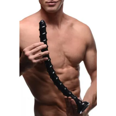Hosed 19 Inches Swirl Hose Anal Snake Black