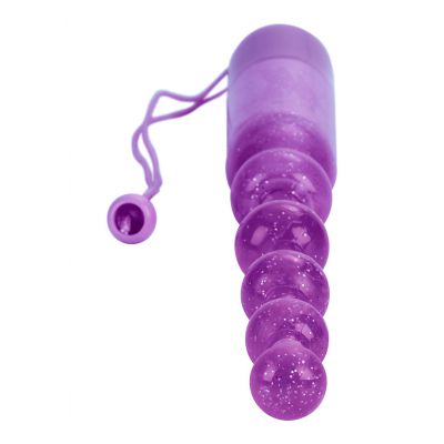 Waterproof Vibrating Pleasure Beads 8482 Purple Cat Tail Butt Plug