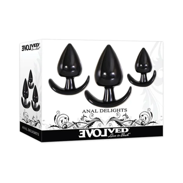 Evolved Anal Delights Butt Plug Set Of 3 - Black