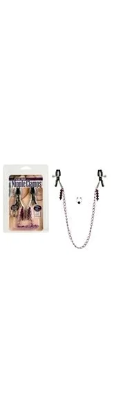 Nipple Clamps- Purple Chain with Navel Ring