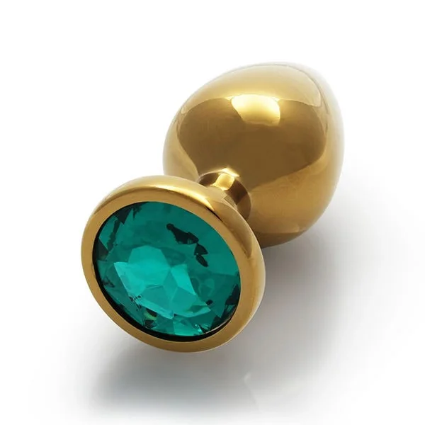 Ouch Green Gem Metal Gold Plug Medium