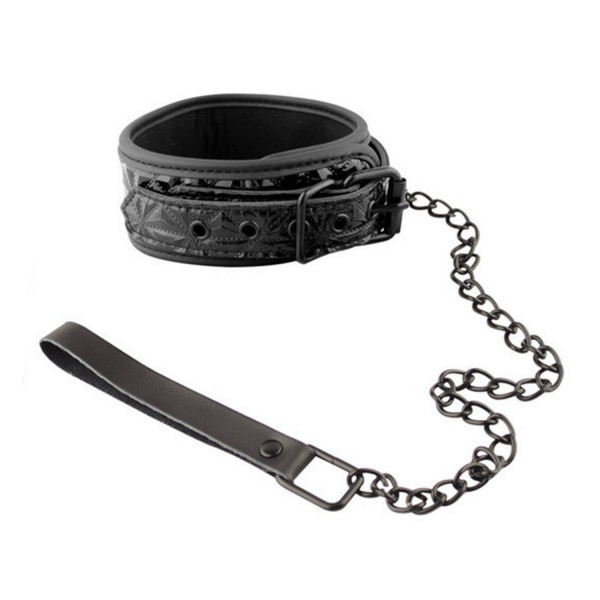 New Sensations Novelties Sinful Collar & Leash - Black