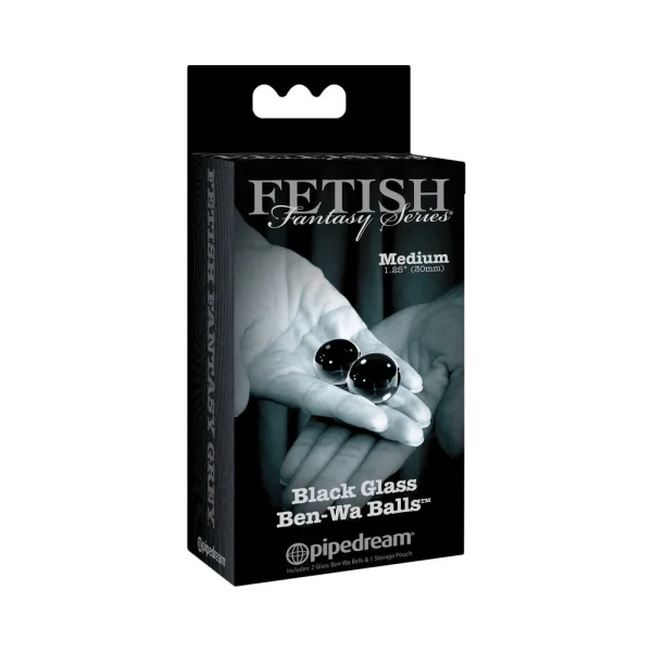 Fetish Fantasy Black Glass Ben-Wa Balls Medium
