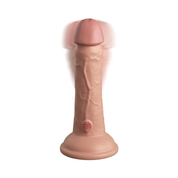King Cock Elite 6 Inch Dual Density Vibrating Cock Flesh Pink