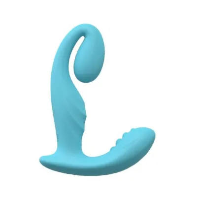 G Spot Vibrators Loveline Bliss 10 Speed Dual Motor Vibe Sealed Silicone Rechargeable Submersible Blue